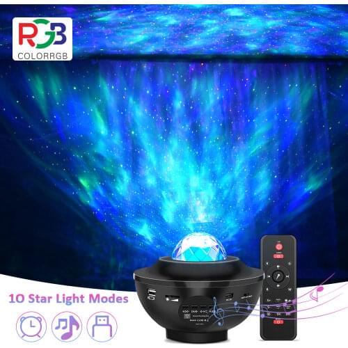 LED Starry Projector Light, USB Powered Music Player, Bluetooth Water Wave Led lamp For kids ,Party,wedding
