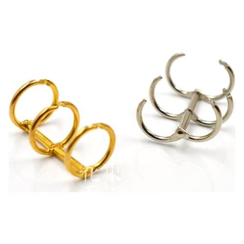 Notebook Three Ring Buckle Metal Alloy DIY Clip Ring Fastener For DIY Stationery Materials Craft