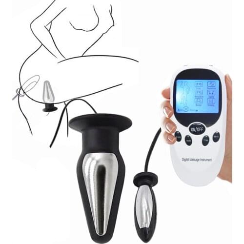 USB Charging Electric Shock Big Anal Plug Vaginal Plug Prostate Massage Electric Stimulator Couple Orgasm Masturbation Sex Toys