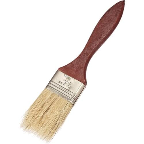 Uxcell Paint Brushes Reusable Wooden Grip Metal Ferrule 1-1/2" Natural Boar Bristle for painting staining applying adhesives