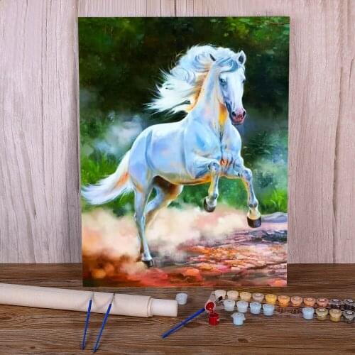 Horse Animal DIY Paint By Numbers Set Oil Paints 40*50 Canvas Pictures Wall Decoration Crafts Adults Wall Art Drawing