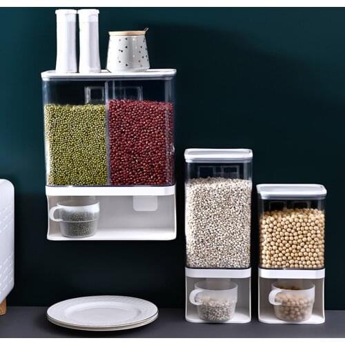 Cereal Bucket Dry Food Dispenser Container Box Organizer Kitchen Countertop