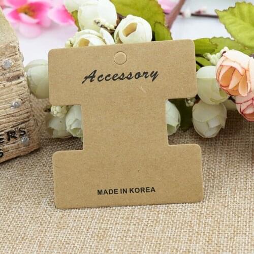 Wholesale Hot 2019 New 7*7.5cm 100 pcs Kraft Hair Clip Hair band Card Jewelry Display Card Custom Logo Will Cost Extra
