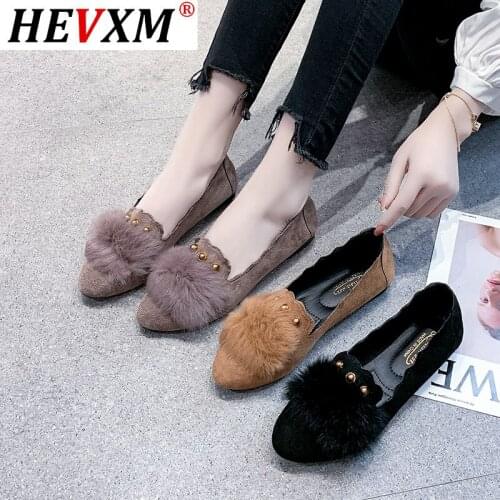 Womens Flats 2020 Dark Grey Suede Shoes Women Luxury Fur Buckle Slip On Ladies Casual Shoes Chic Square Toe Loafers Girl