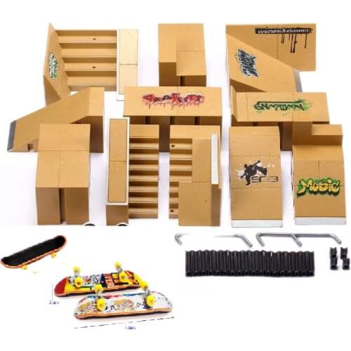 1set Finger Skate Bicycle Scooter Venue Combination Children Skateboard Ramp Track Educational Toys Set For Boy Birthday Gift