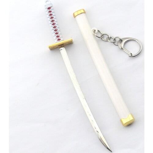 1 PC Keychain Keyrings Sword kitetsu Toy Model Metal Key Ring Key Chain Anime Jewelry Blue/Green/Red/Yellow 649D
