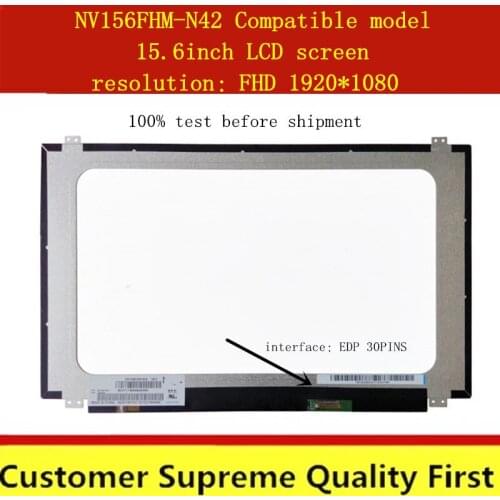 15.6inch NV156FHM-N42 Laptop LCD Screen NV156FHM N42 B156HAN04.1 LP156WF6-SPK1 1920x1080 30Pin IPS display matrix notebook panel
