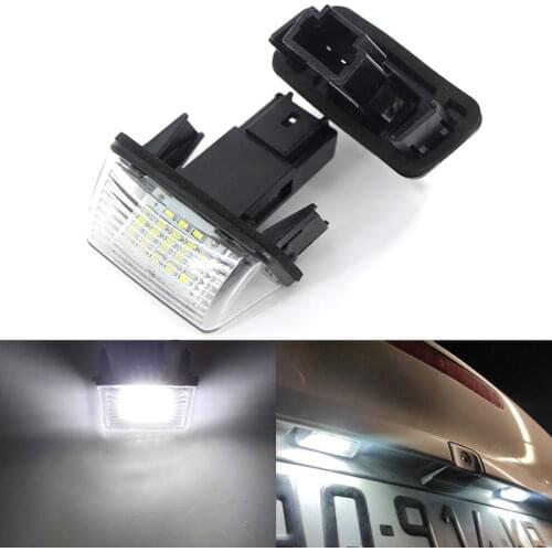 2Pcs Canbus LED Number License Plate Lights 18SMD For PEUGEOT C3 C4 C5 CITROEN BERLINGO Partner XSARA 206 207 306 307 406 407