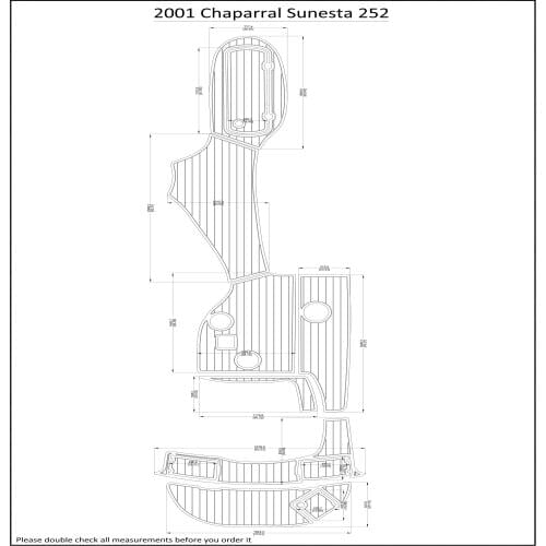 2001 Chaparral Sunesta 252 Swim Step & Cockpit Pad Boat EVA Teak Decking 1/4" 6mm