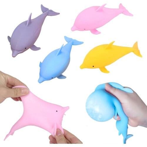 2021 Cute Dolphin Squishy Squeeze Toys Slow Rising Rare Fun Toy New Funny Antistress Gadgets For Kids Children Adult