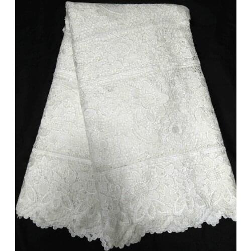 5yards/lot High quality nigerian lace fabric for wedding african lace fabrics guipure cord lace fabric for wedding dress M1553