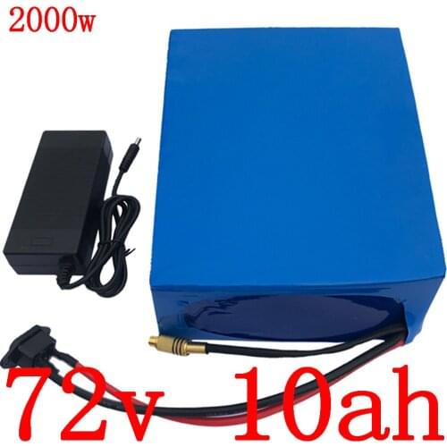 72V 10ah lithium battery pack 72V 1000W 1500W 2000W electric scooter battery 72V 10AH electric bicycle batttery with 84V charger