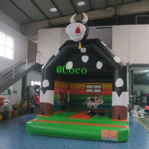 Free air ship to door, 4x4m/13x13ft Funfair Inflatable Big Cow Bouncy Castle, commercial pvc inflatable bouncy house jumper