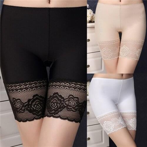 Seamless Underwear Shorts Women Soft Cotton Safety Short Pants Female Sexy Lace Black Boxers Women Hot Boyshort Panties