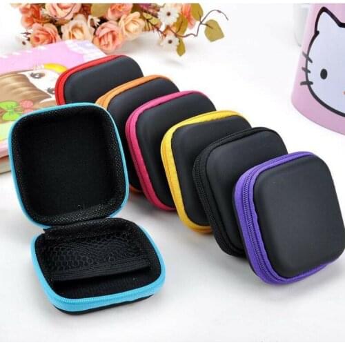 Fast shipping 100pcs/lot Storage Bag Case For Earphone EVA Headphone Case Container Cable Earbuds Storage Box Pouch Bag