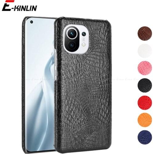 Crocodile Snake Skin Leather Phone Case For Xiaomi Mi 11i 11X 11 Pro Ultra Lite Back Cover Ultra Thin Funda Coque