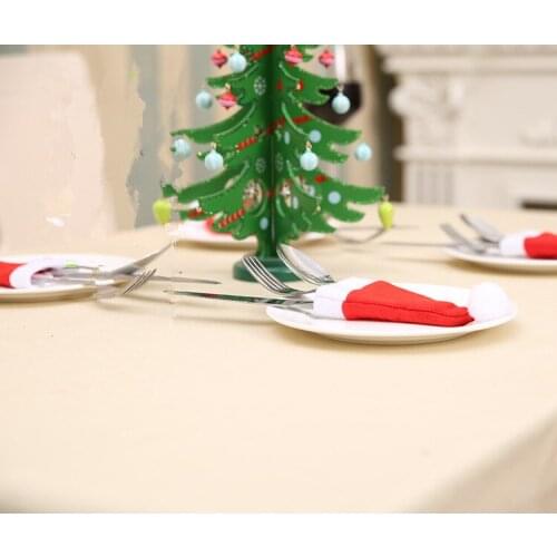 Christmas Silverware Holders Christmas Cutlery Holders Cute Decoration for Christmas Dinner Table 50pcs / lot