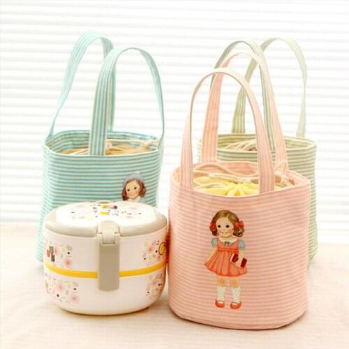 Children Cotton Lunch Bag Portable Insulated bag Thermal Cooler Box Food Storage Bag Picnic Container for Women kids Lunch Box
