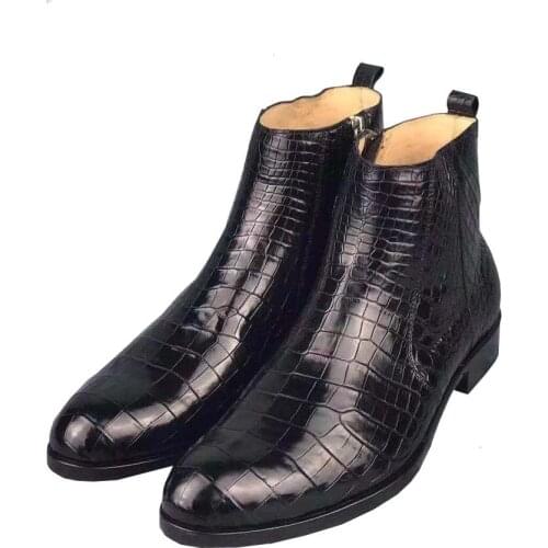 Fanzunxing new arrival men crocodile leather men boots male crocodile leather bag male crocodile skin boots