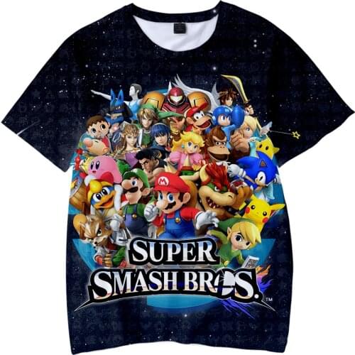 Super Smash Bros Ultimate T-Shirt Men Women Tee Shirt Anime Game T Shirt Harajuku Boy Girl Tshirt Summer Kids Tees Tops Clothes