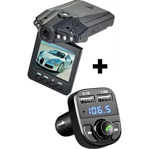 Hd Dvr Camera 6 Led 2,5 'Screen Audio Video Shooting Car Camera + Car X8 Car Fm Bluetooth Car kit