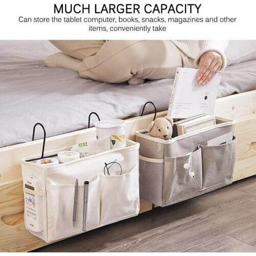 Canvas Bedside Hanging Pocket Storage Bag Bedroom Magazine Storage Pouch Diaper Caddy Toy Holder Baby Tissue Box Home Organizer