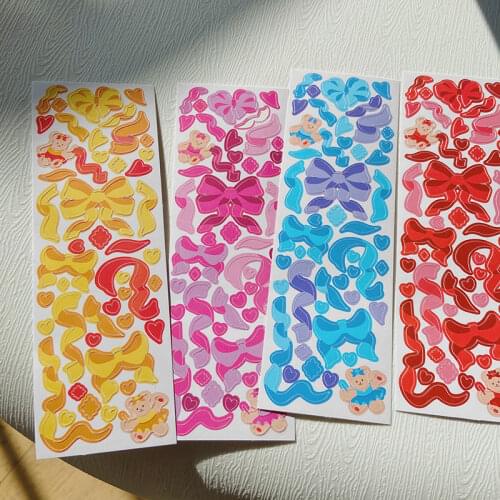 INS Cute Bow Ribbon Sticker DIY scrapbooking base collage mobile computer diary happy plan decoration sticker