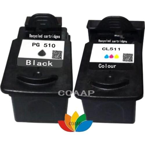 2PK Compatible Ink cartridge CL-511 PG-510 for Canon PIXMA MP230/MP250/MP260/MP280/MP480/MP495/MX320/MX360/iP2700
