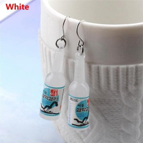 Korean Sake Glass Beer Bottle Earrings Earrings Fashion Personality Fun Earrings Female Korean Version Wild Hook Earrings