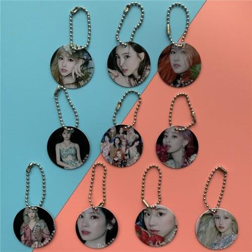 KPOP Twice KeyChain Return Album More & More Mina Chou Tzu Yu Nayeon Sana Momo Key Ring chain Pendant Bag Mobile Phone wholesale