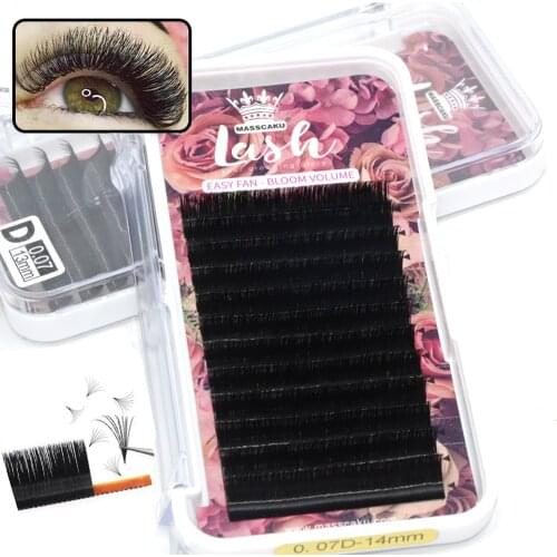 MASSCAKU 2d-6d Magnetic Camellia Lashes 1s Blooming Eyelash Extensions Individual Automatic Flowering Volume Lashes Tray