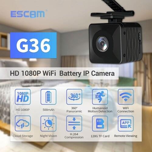 ESCAM G36 Mini Camera HD 1080P APP Infrared Night Vision H.264 WiFi 360° Panoramic Motion Detection Home Security Camera