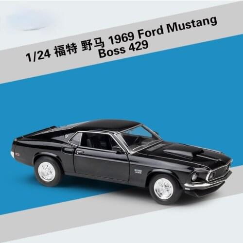 1:24 1969 Ford Mustang BOSS 429 Car Simulation Alloy Car Model Crafts Decoration Collection Toy Tools Gift