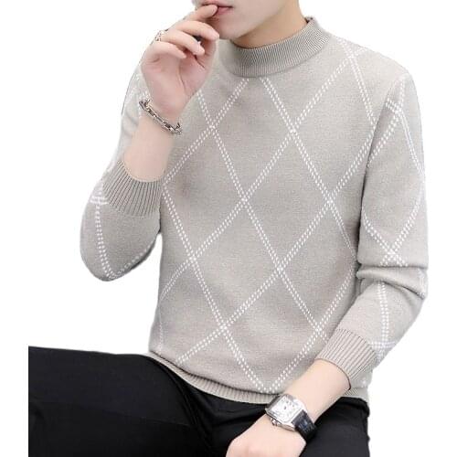 New Fashion Sweater Mens Pullover Striped Slim Fit Jumpers Knitred Woolen Autumn Winter Korean Style Casual Men Clothes