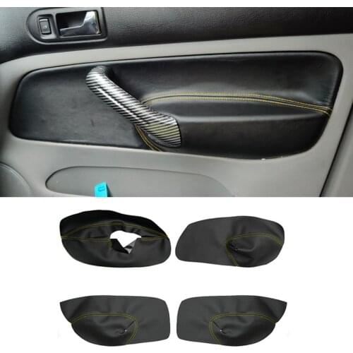 ONLY 4 Doors Soft Leather Door Armrest Cover For VW Golf 4 MK4 Bora Jetta 1999 - 2005 Car Door Armrest Panel Skin Cover Trim