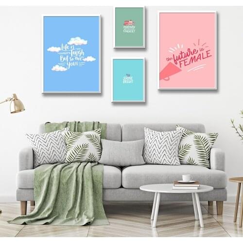 Nordic Colorful letters Wall Art Canvas Painting Nordic Posters And Prints Wall Art Painting Pictures Home Bathroom Decoration