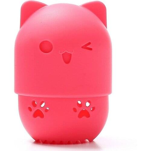 New Hollow Carved Beauty Powder Puff Holder Sponge Makeup Egg Drying Case Portable Soft Silicone Cosmetic Storage Box Holder