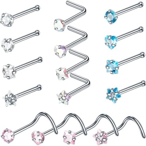 1Pc Stainless Steel Nose Rings and Studs Septum Piercing Ear Cartilage Tragus Piercing for Women Body Jewelry Nose Earring