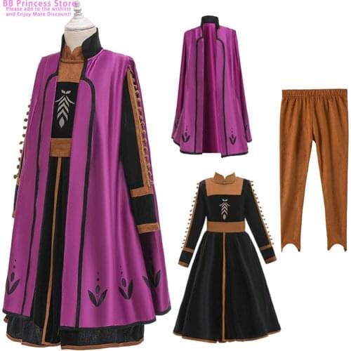 Snow Princess Anna Elsa Dress Girls Dress Snow Dresses For Girls Costume Elegant Carnival Cosplay Party Vestidos