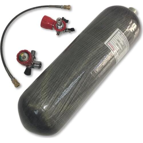 AC168101 Airgun 6.8L HP Tank Hunting & Diving with Red Valve & Filling Station Compressed Air Gun Paintball Tank Airsoft Gas