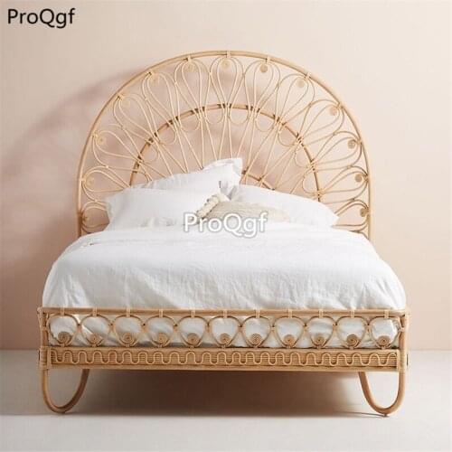 Prodgf 1Pcs A Set ins Princess Castle Rattan Bedroom Bed