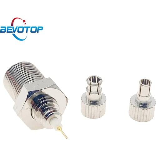 BEVOTOP F Female To TS9 & CRC9 Male Plug Coaxial Adapter RF Connector Nickel Plated 50ohm 6GHz