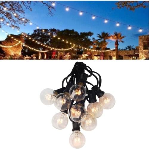 G40 Globe Party Christmas String Light 25ft Outdoor Backyard Hanging Light for Wedding Dinner Birthday Party