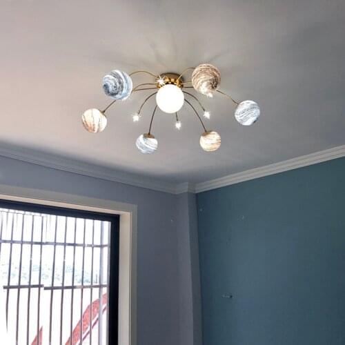 LED Planet Ceiling Lights Modern Minimalist Living Room Nordic Light Luxury Wandering Earth Bedroom Children Lights for Room