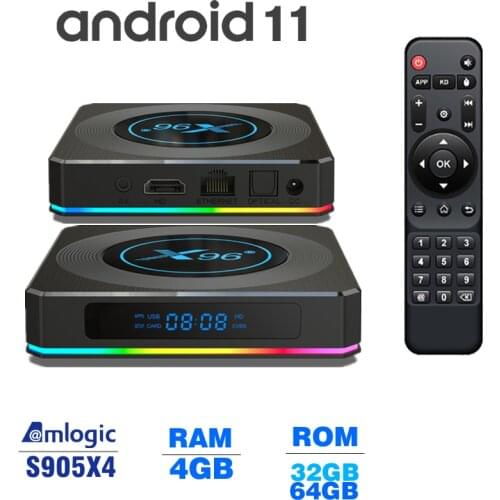 Android11 TV BOX 8K AMLOGIC S905X4 2.4G/5G WIFI GIGABIT Ethrenet Ram 4GB AV1 Media Player