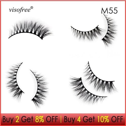 Visofree Eyelashes 3D Mink Lashes Wispy lashes Cruelty free Mink Eyelashes Extension lashes Natural Soft False Eyelashes Makeup