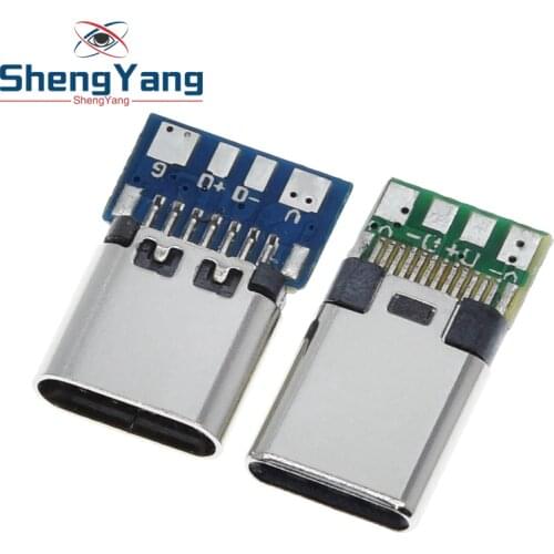 10pcs USB 3.1 Type-C Connector 24 Pins Male / Female Socket Receptacle Adapter to Solder Wire & Cable 24 Pins Support PCB Board