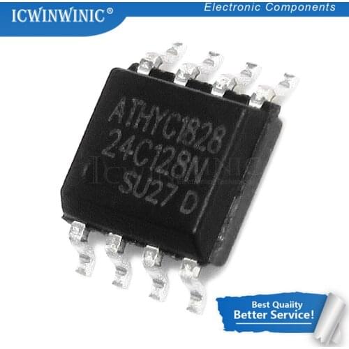 10piece AT24C128N 24C128N 24C128 AT24N128 SOP-8 EEPROM SERIAL EEPROM 128K (16K x 8) 2WE 1.7V new original In Stock