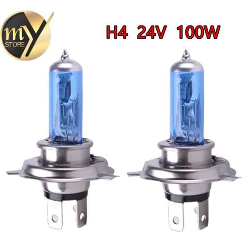 20pcs 24V H4 100W Super Bright Fog Lights Halogen Bulb High Power Headlight Lamp Car Light Source parking Head White 100/90W