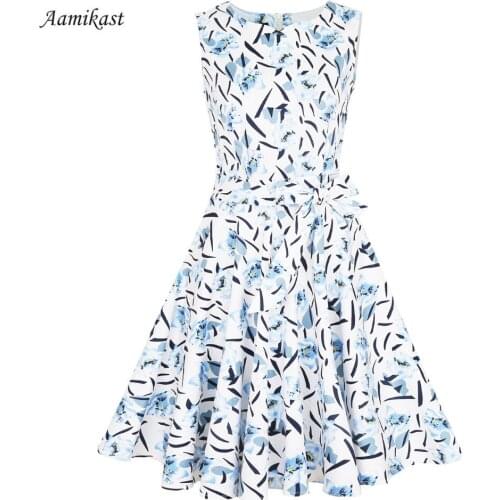 2021 New Summer Women Dress Audrey Hepburn Vestidos Sleeveless Polka Floral Print Clothing Cotton 50s Casual Rockbilly Dresses